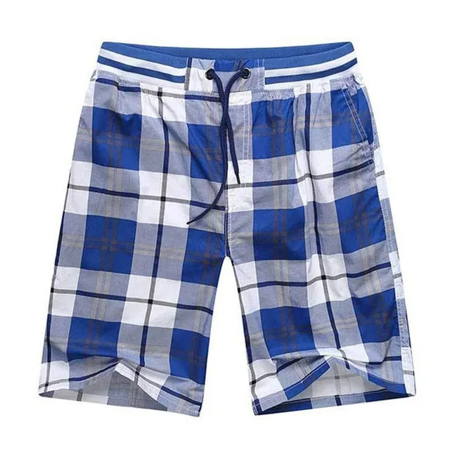 West Louis™ Bermuda Elastic Waist Plaid Shorts